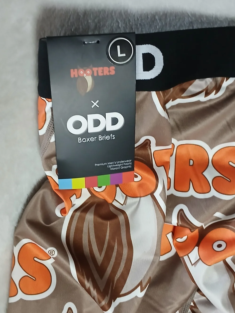 ODDY Men's Boxer Briefs - Brown & Orange Hooters Print